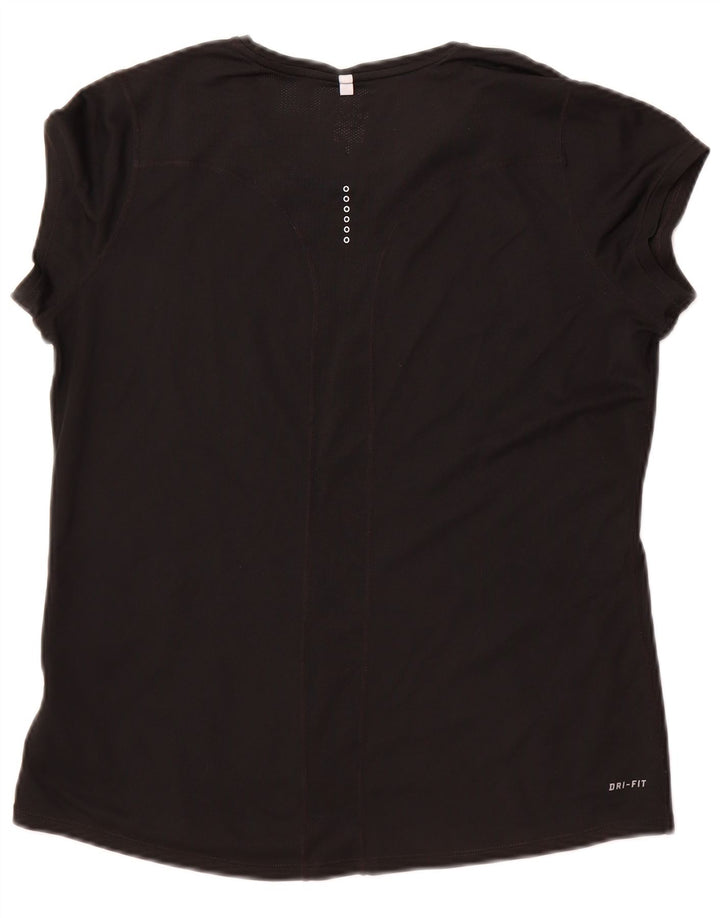 Nike Damen Dri Fit T-Shirt Top UK 18 XL Schwarz Polyester