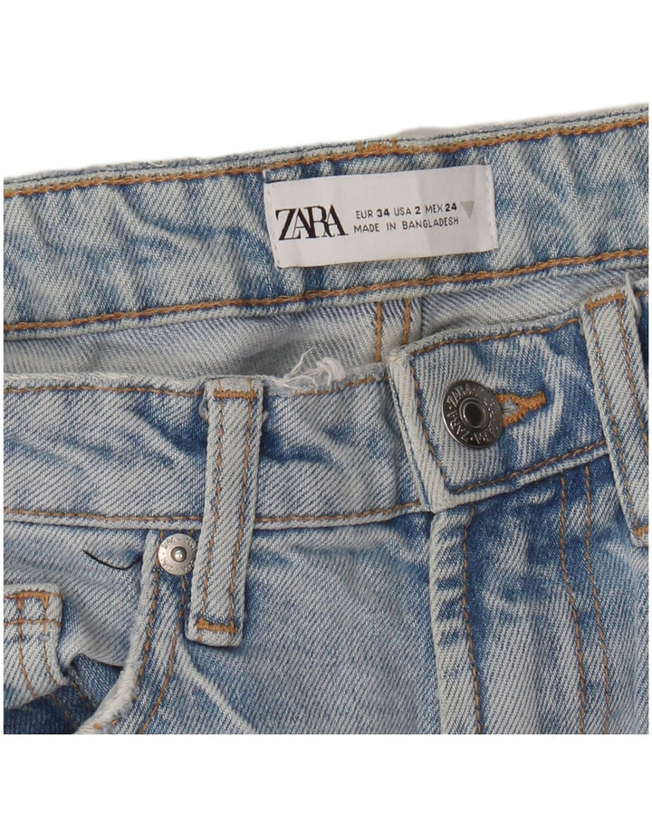Zara Damen Bootcut-Jeans mit hohem Bund, EU 34, 2XS, W24, L26, Blau