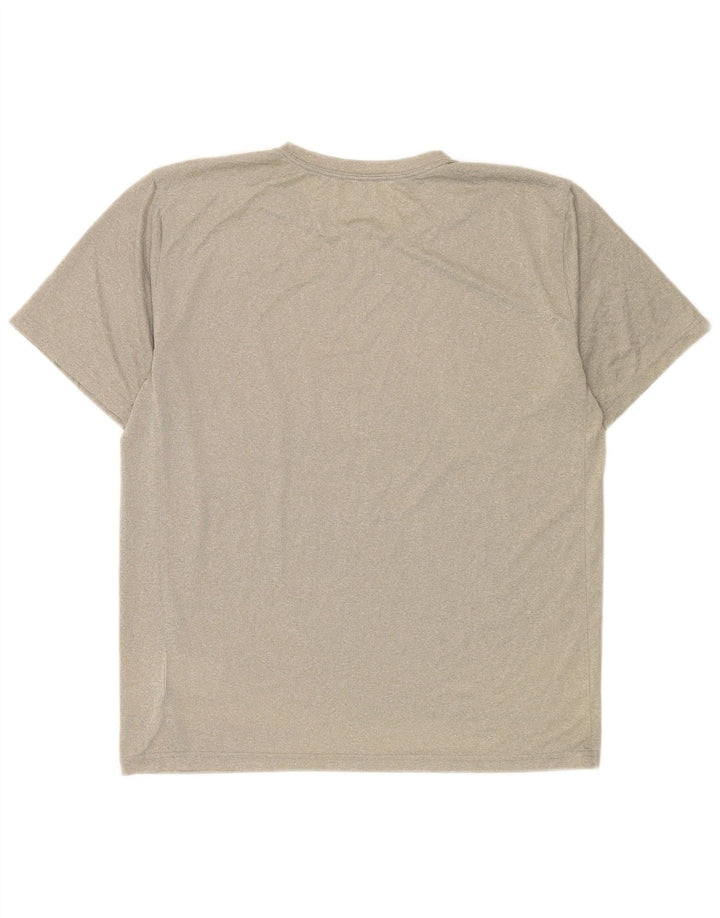 Nike Herren Dri Fit T-Shirt-Oberteil, großes grau meliertes Polyester