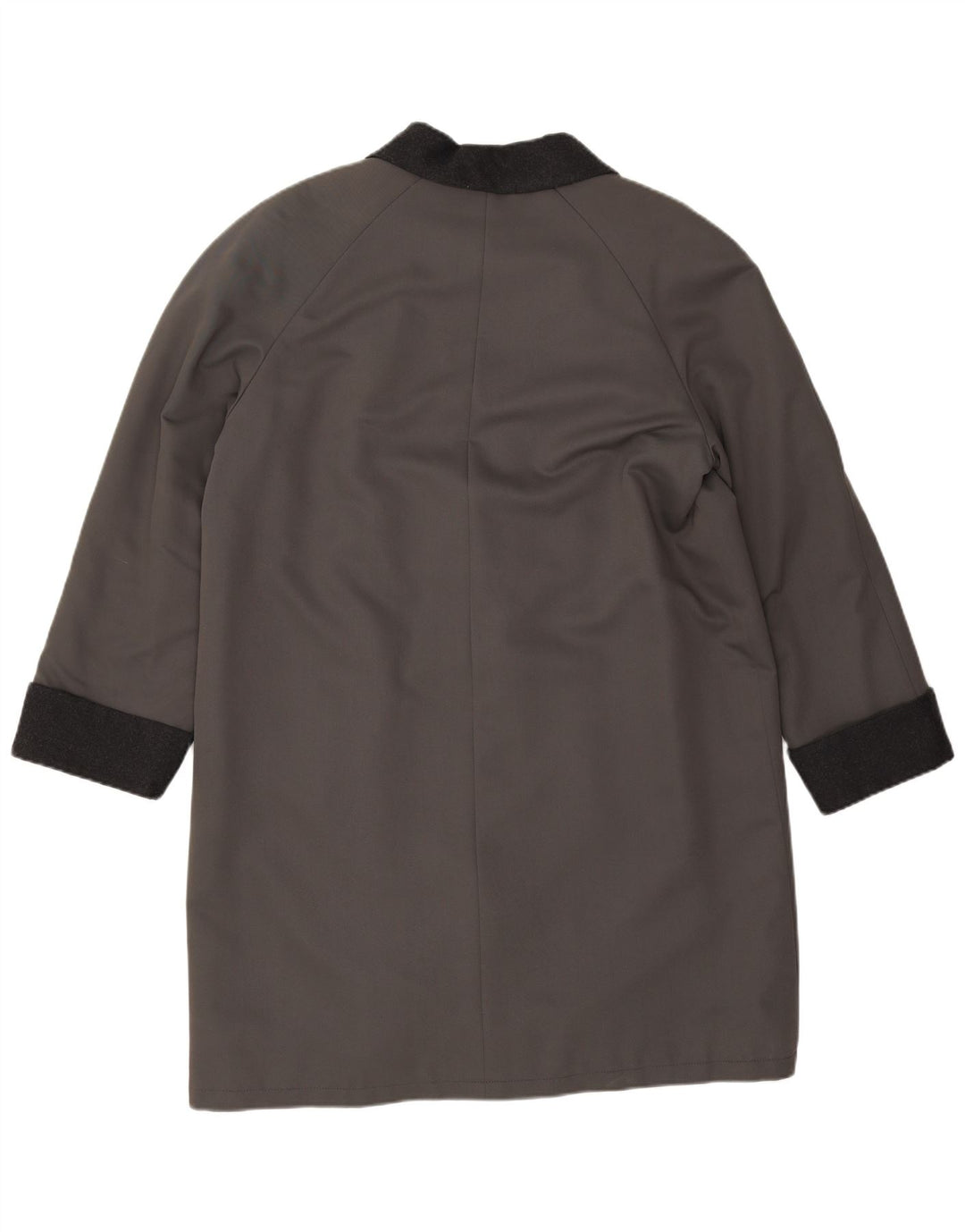 VINTAGE Damen Übergroßer Mantel EU 40 Mittelgraue Wolle