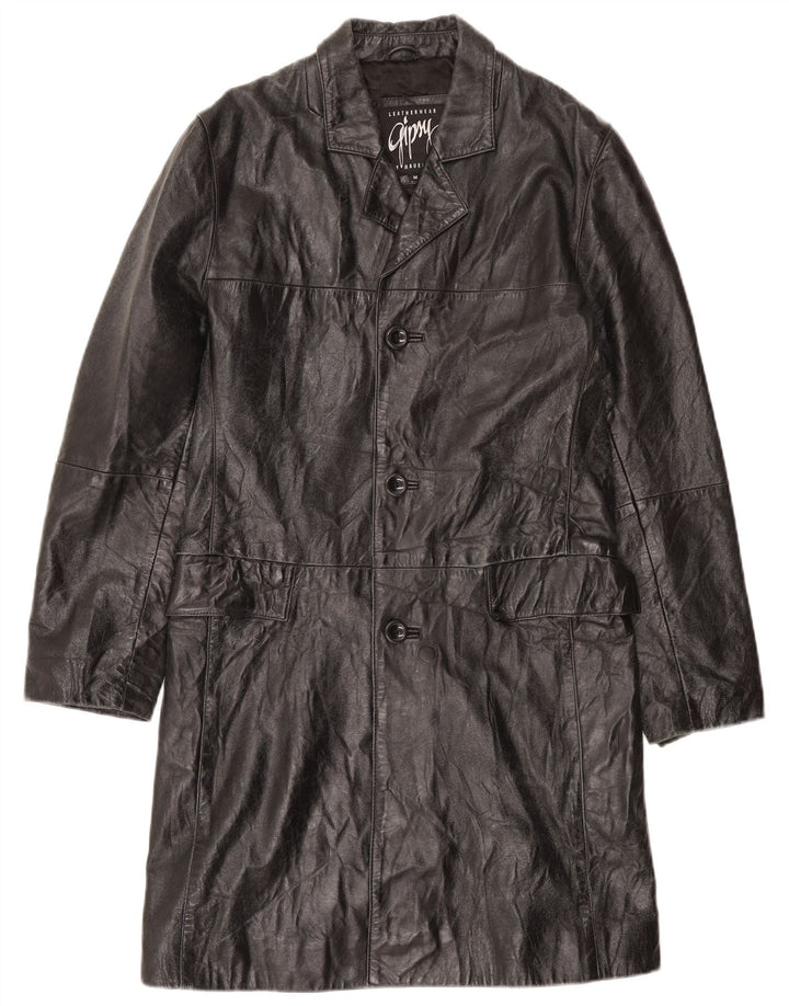 Gipsy Herren Ledermantel UK 38 Mittelschwarzes Leder