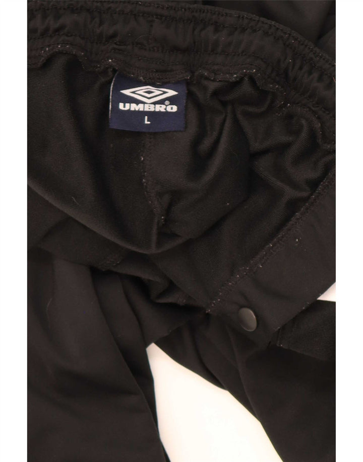 Umbro Herren-Trainingshose mit Grafik, groß, schwarzes Farbblock-Polyester