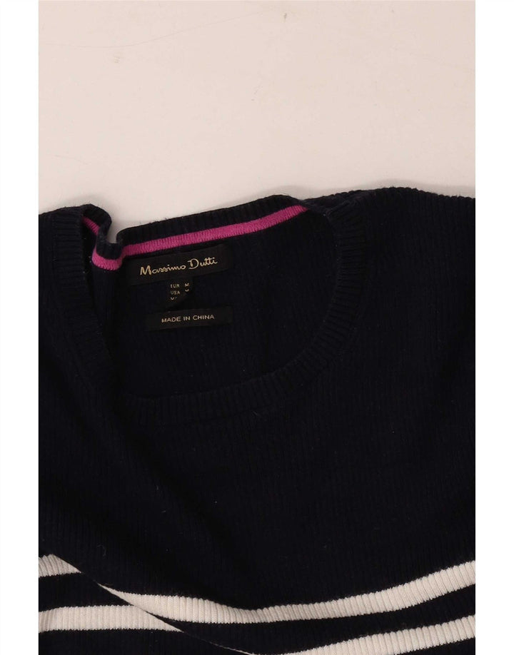 Massimo Dutti Damen-Pullover mit Rundhalsausschnitt, Gr. 12, mittleres Marineblau