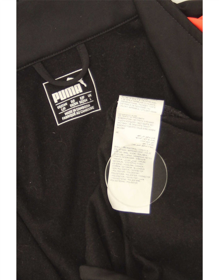 Puma Herren-Trainingsanzug-Top-Jacke, großes schwarzes Farbblock-Polyester