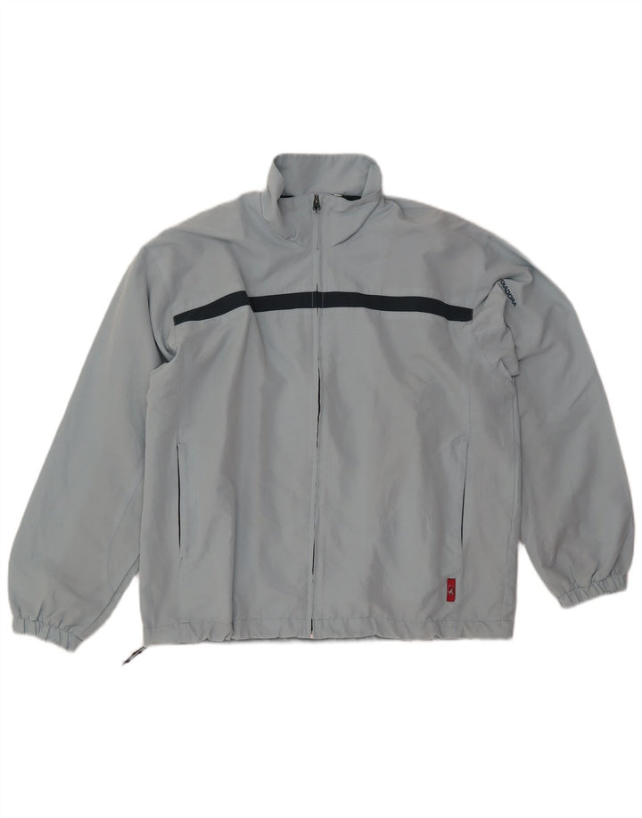 Diadora Herren-Trainingsanzugoberteil, mittelblaues Colourblock-Polyester