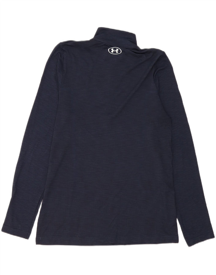 UNDER ARMOUR Herren-Oberteil mit Reißverschluss, langärmlig, mittelmarineblaues Polyester