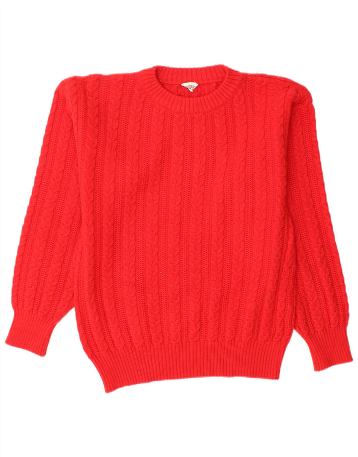 Vintage Herren Rundhalspullover Pullover Klein Rot