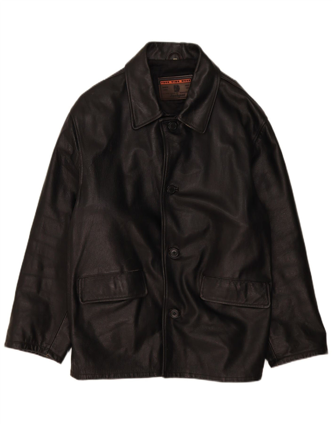 Jackpot Herren Lederjacke UK 40 Großes schwarzes Leder