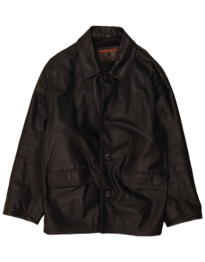 Jackpot Herren Lederjacke UK 40 Großes schwarzes Leder