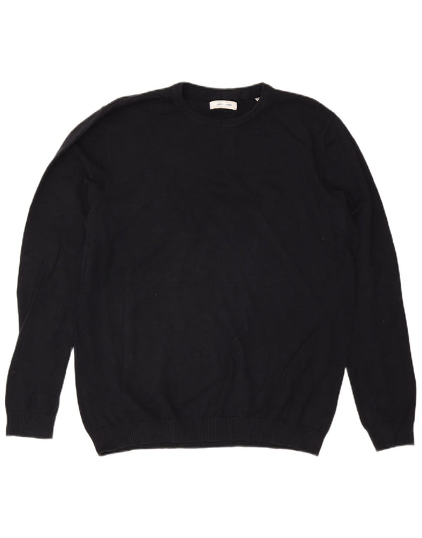 Jack & Jones Herren-Pullover mit Rundhalsausschnitt, XL, Marineblau, Baumwolle