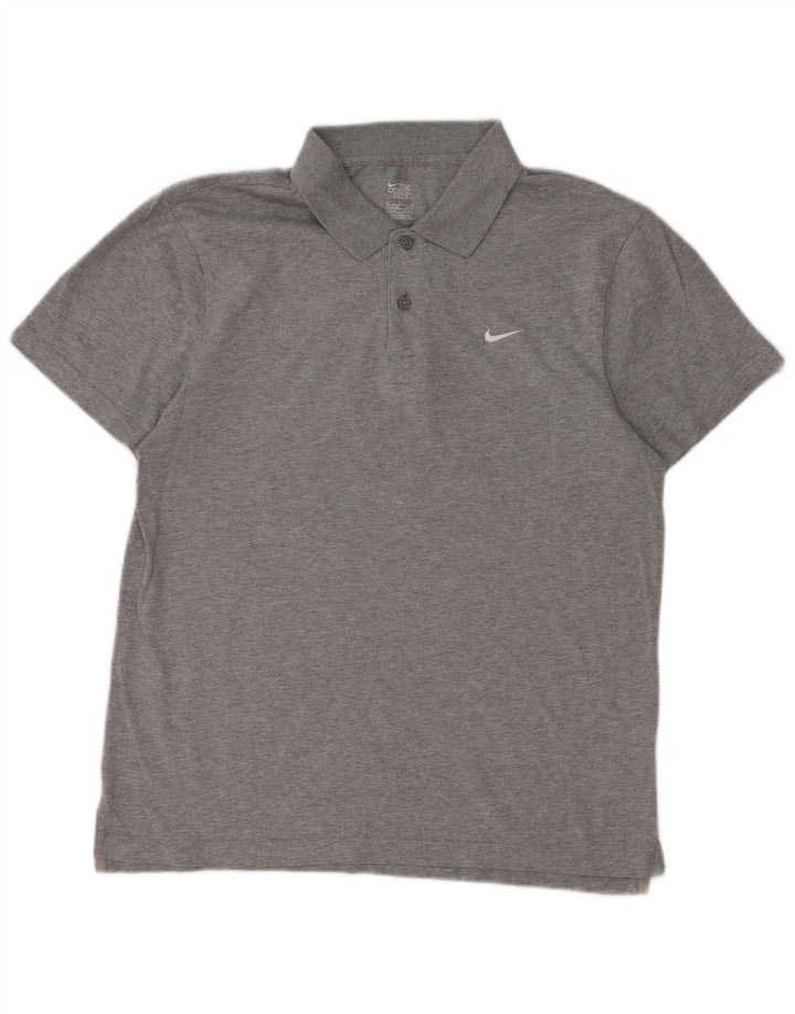 Nike Herren-Poloshirt aus mittelgrauer Baumwolle