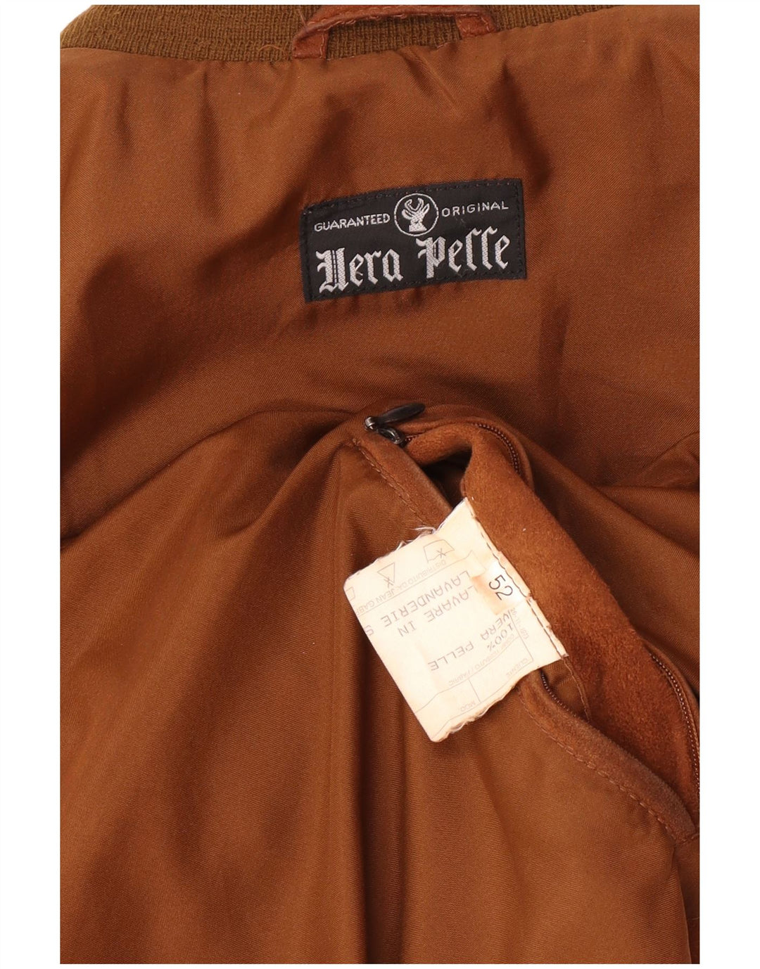 Vintage Herren Wildleder Bomberjacke IT 52 XL Braunes Leder Retro