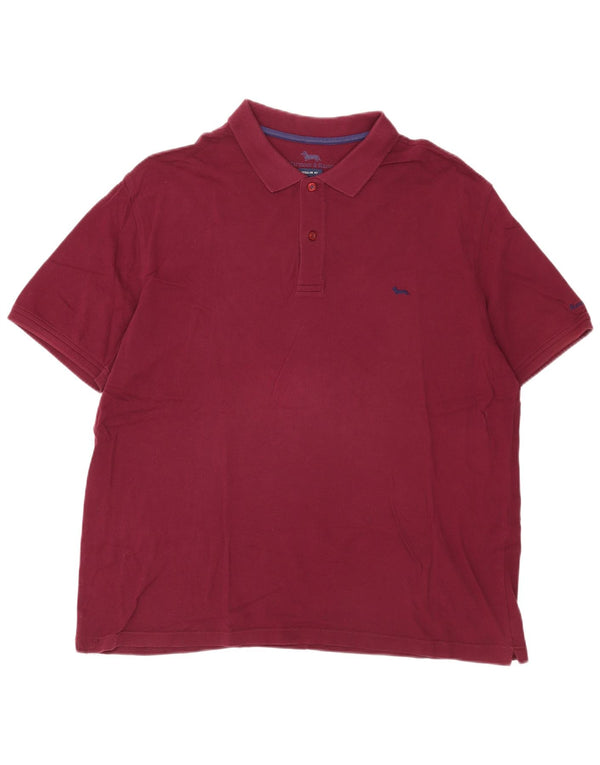 Harmont & Blaine Herren-Poloshirt mit normaler Passform, 4XL, Burgunderrot, Baumwolle