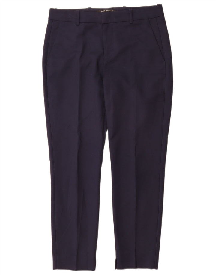 Slim-Anzughose für Damen von Zara, Größe M, W28, L29, Marineblau, Baumwolle