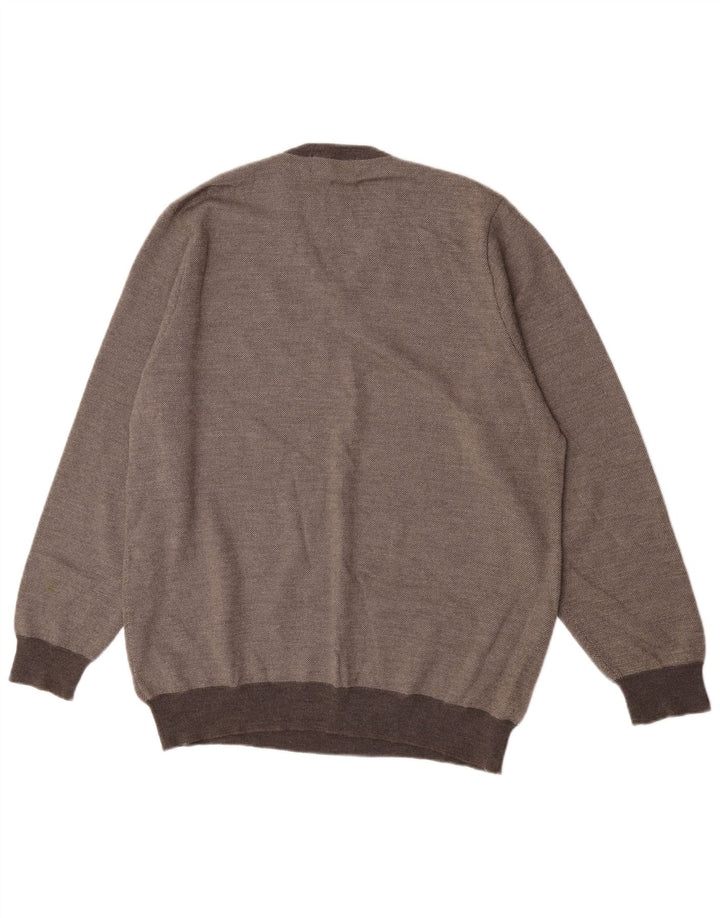 Marks & Spencer Herren-Pullover mit V-Ausschnitt, groß, graue Merinowolle