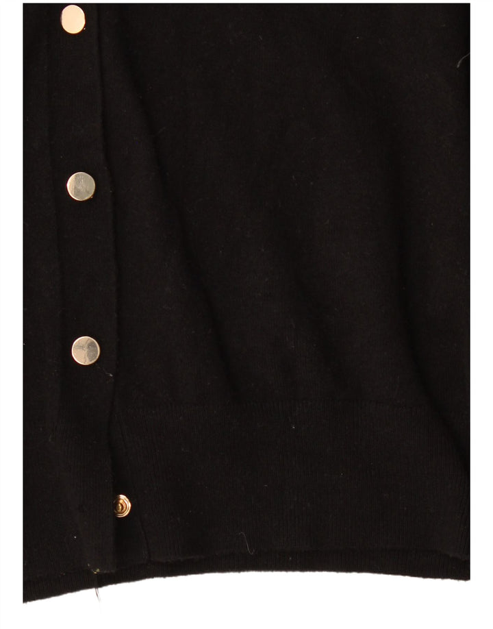 Zara Damen-Cardigan-Pullover UK 10 Kleine schwarze Viskose