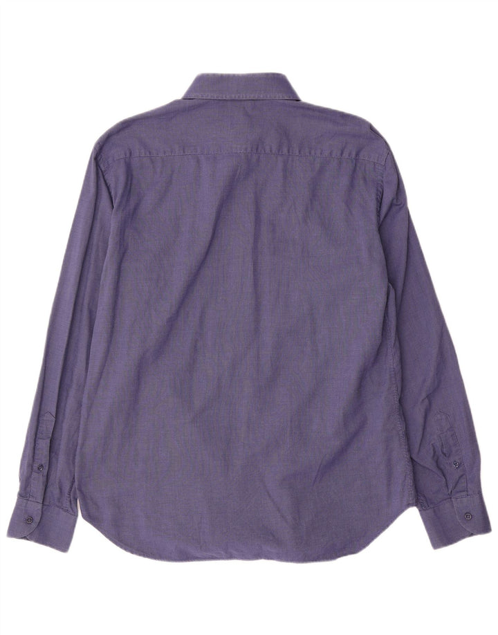 Roccobarocco Herrenhemd Größe 17 43 XL Blaue Baumwolle