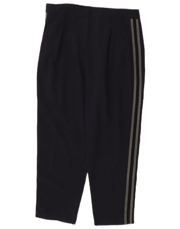 Topshop Damen-Hose mit hoher Taille, kurz geschnitten, UK 12, M, W32, L23, Marineblau