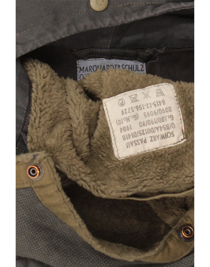 Vintage Herren Kapuzenparka Jacke UK 38 Mittelgrau