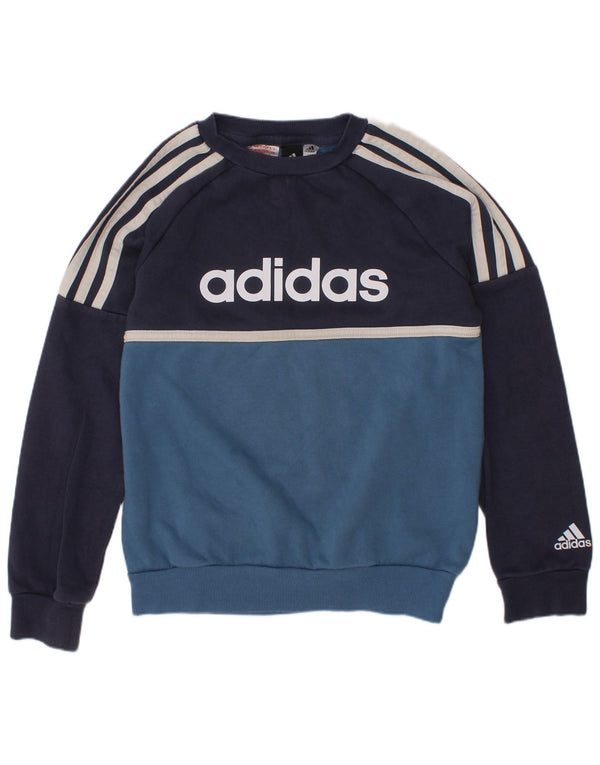 Adidas Jungen Grafik-Sweatshirt-Pullover, 7–8 Jahre, Marineblau, Farbblock