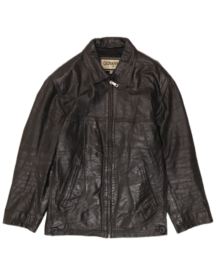 Vintage Herren Lederjacke UK 36 Small Schwarz
