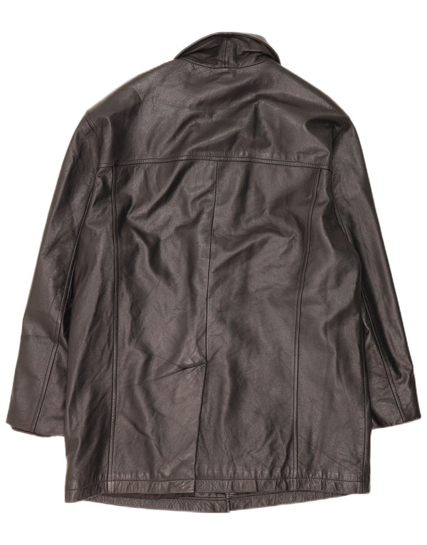 Orfatti Herren Ledermantel IT 52 XL Schwarzes Leder