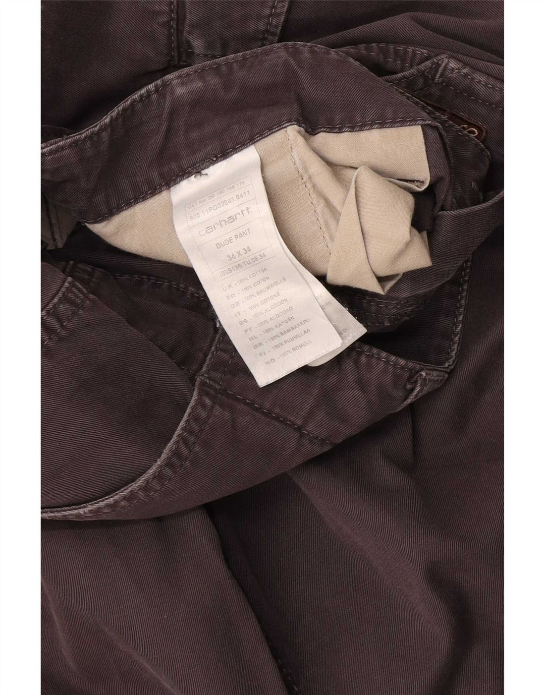 Carhartt Herren gerade Cargohose W34 L34 graue Baumwolle