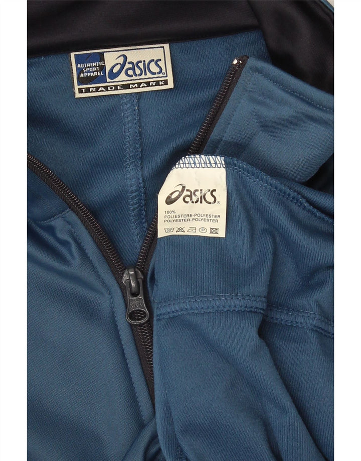 Asics Herren-Trainingsanzug-Top-Jacke, großes blaues Polyester