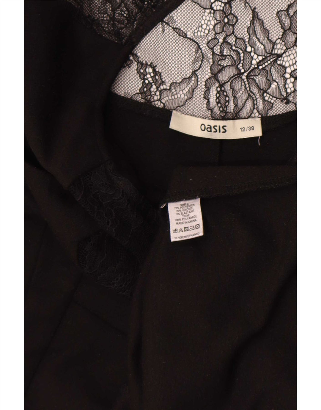 Oasis Damen Etuikleid UK 12 Medium Schwarz Polyester