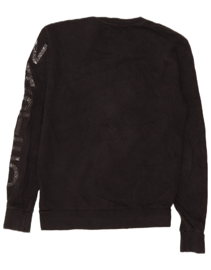 Zara Herren Grafik-Sweatshirt-Pullover Mittelschwarzes Polyester