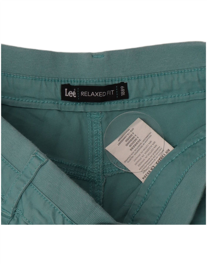 Lee Womens Relaxed Fit Cargo Shorts US 8 Medium W30 Türkis Baumwolle