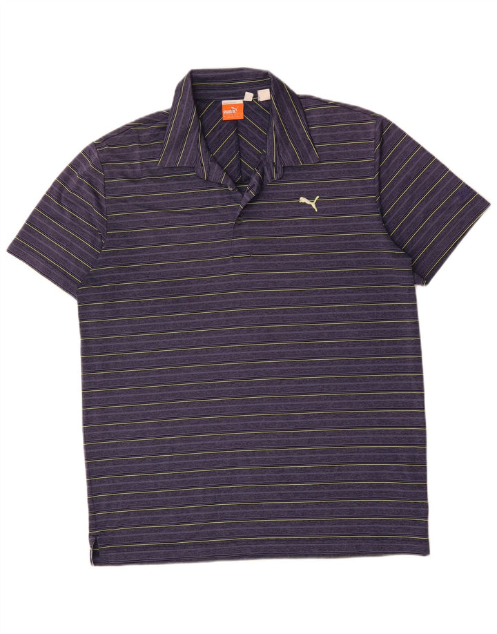 PUMA Herren Poloshirt groß lila gestreift