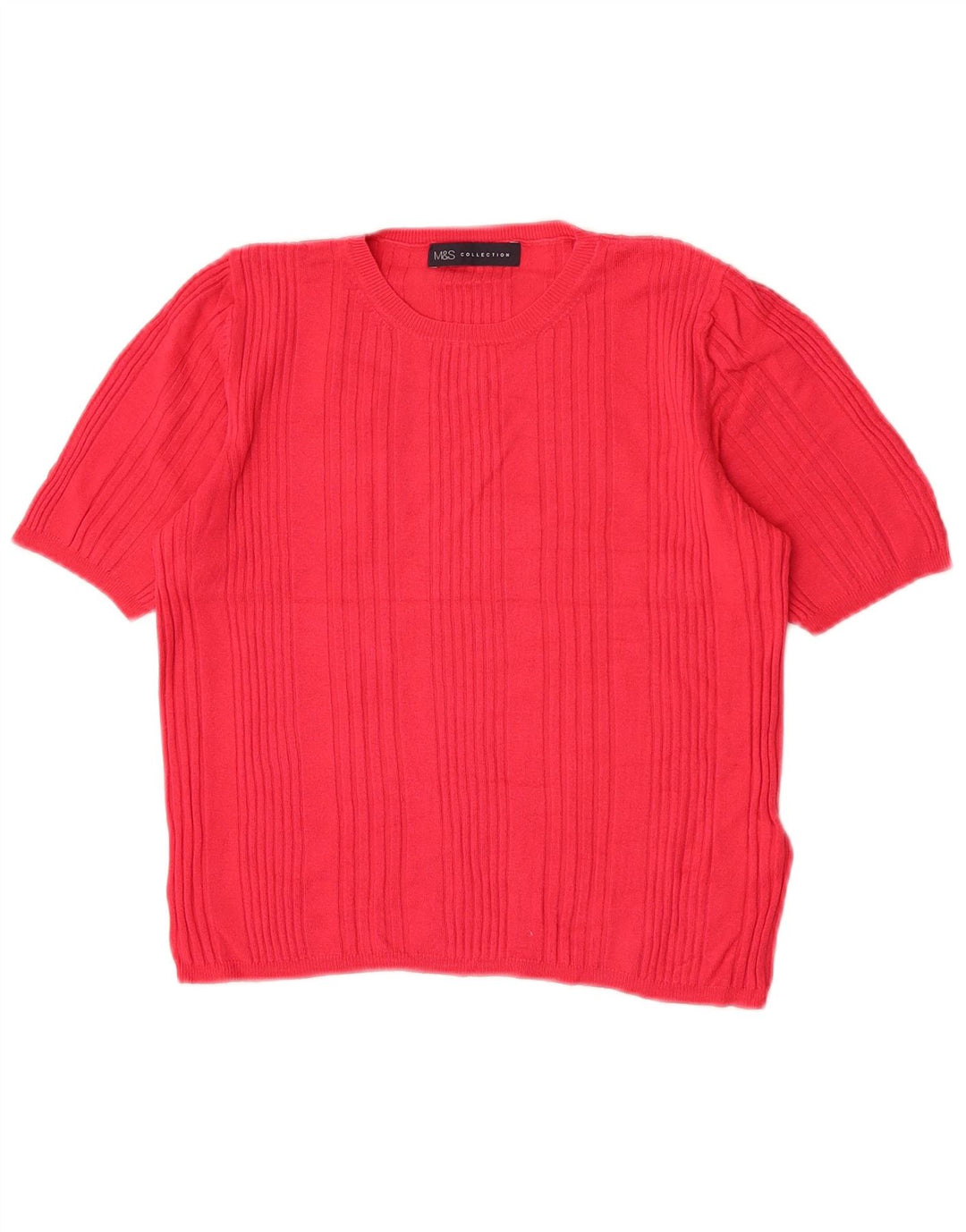 Marks & Spencer Damen Crop Pullover mit Rundhalsausschnitt, UK 14, Mittelrosa
