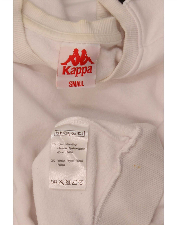 Kappa Herren-Sweatshirt mit Grafik, Größe S, weiße Farbblock-Baumwolle