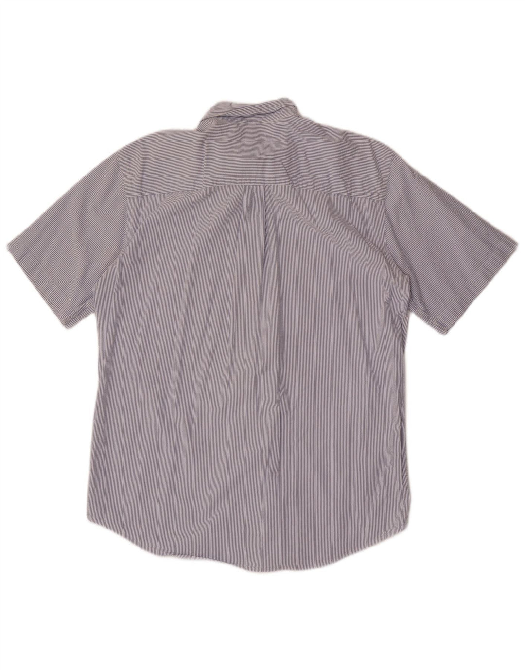 L.L.Bean Herren-Kurzarmhemd aus mittelblauer Nadelstreifen-Baumwolle