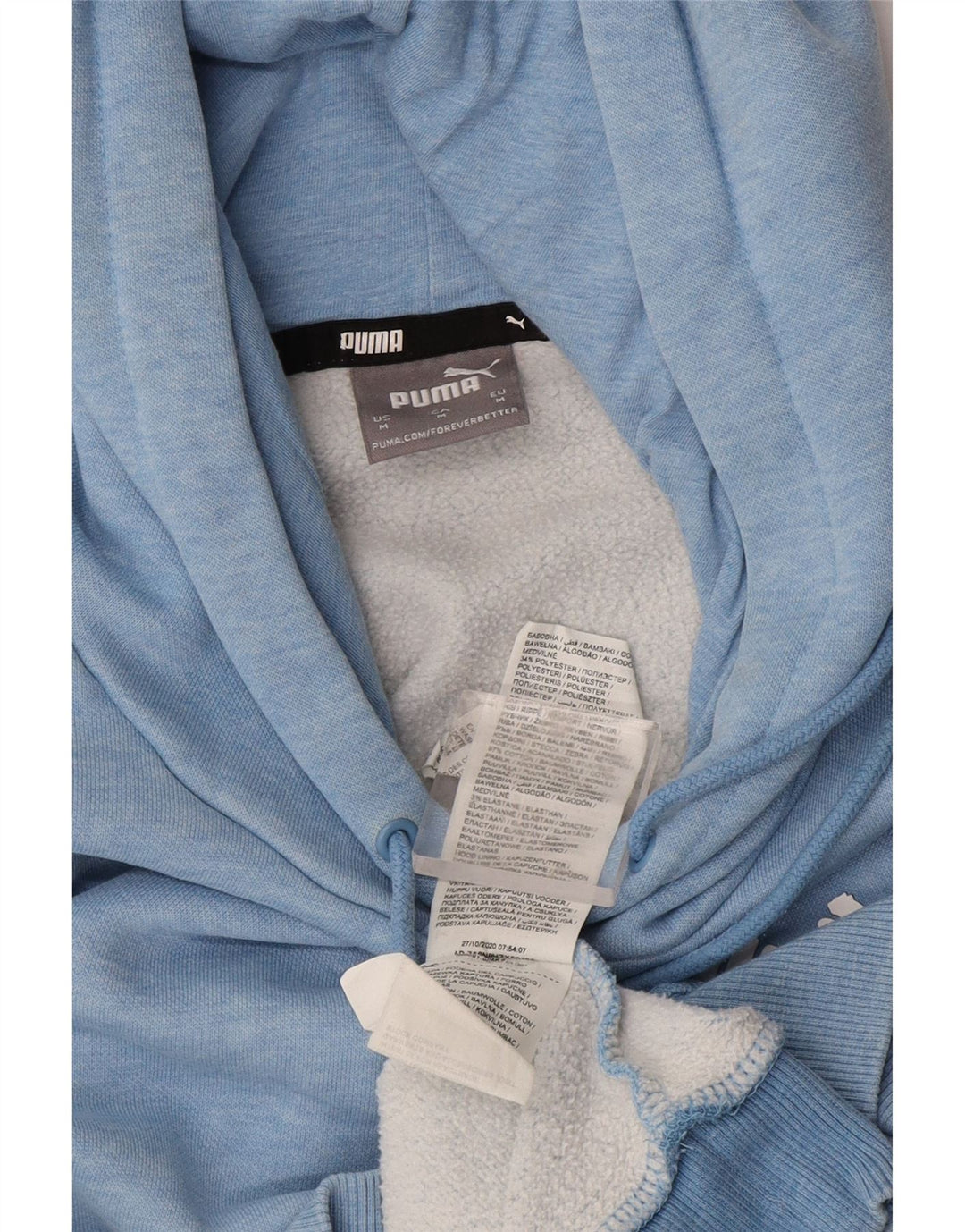 Puma Herren Kapuzenpullover aus mittelblau gefleckter Baumwolle