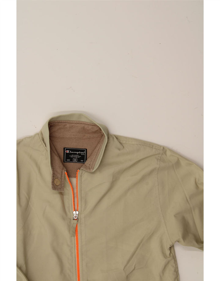 CHAMPION Womens Bomber Jacket UK 14 Medium Beige Vintage Champion and Second-Hand Champion from Messina Hembry 