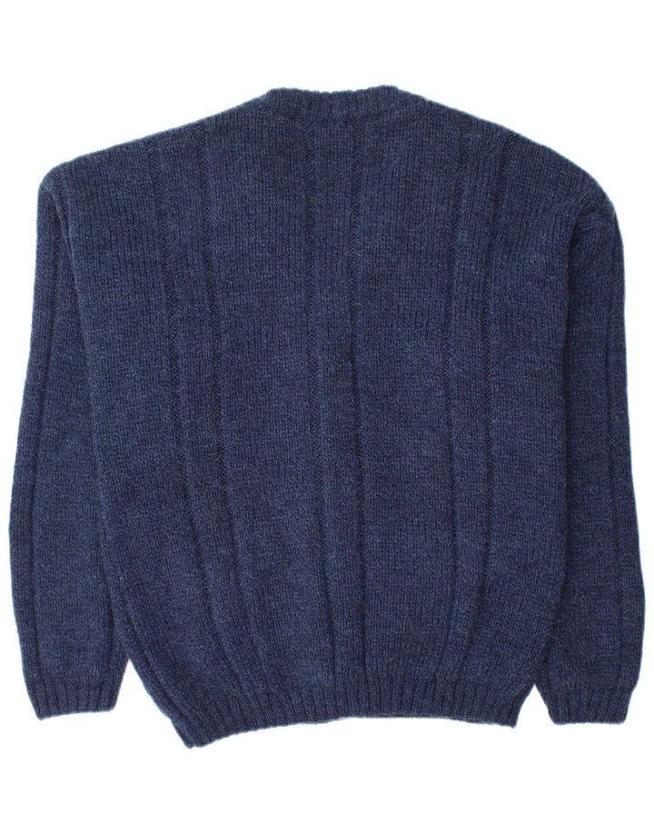 Vintage Herren Cardigan Pullover Medium Marineblau Acryl