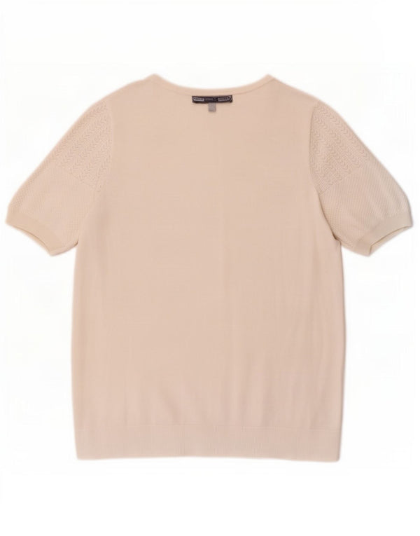 Crew Clothing Damen T-Shirt Top UK 12 Mittelweiße Viskose