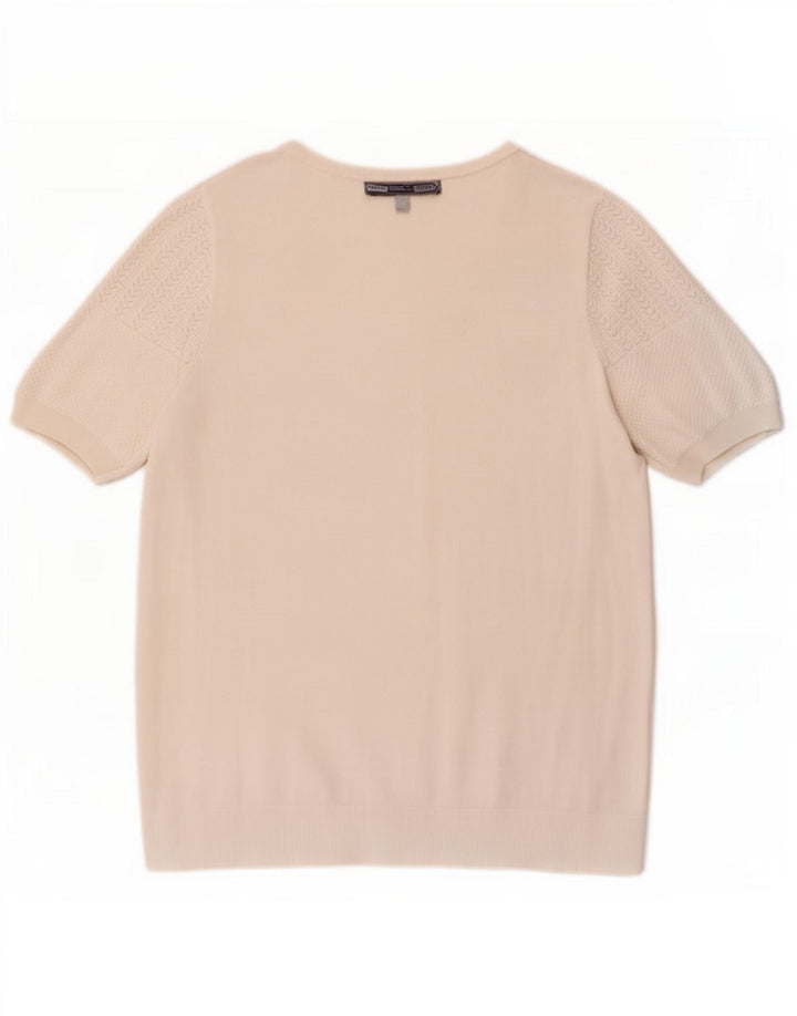 Crew Clothing Damen T-Shirt Top UK 12 Mittelweiße Viskose