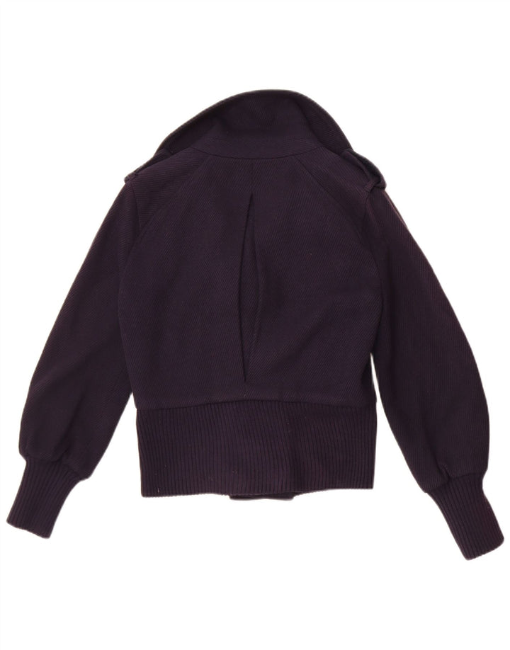 Armani Exchange Damen Zweireihige Crop Bomberjacke UK 6 XS Marineblau