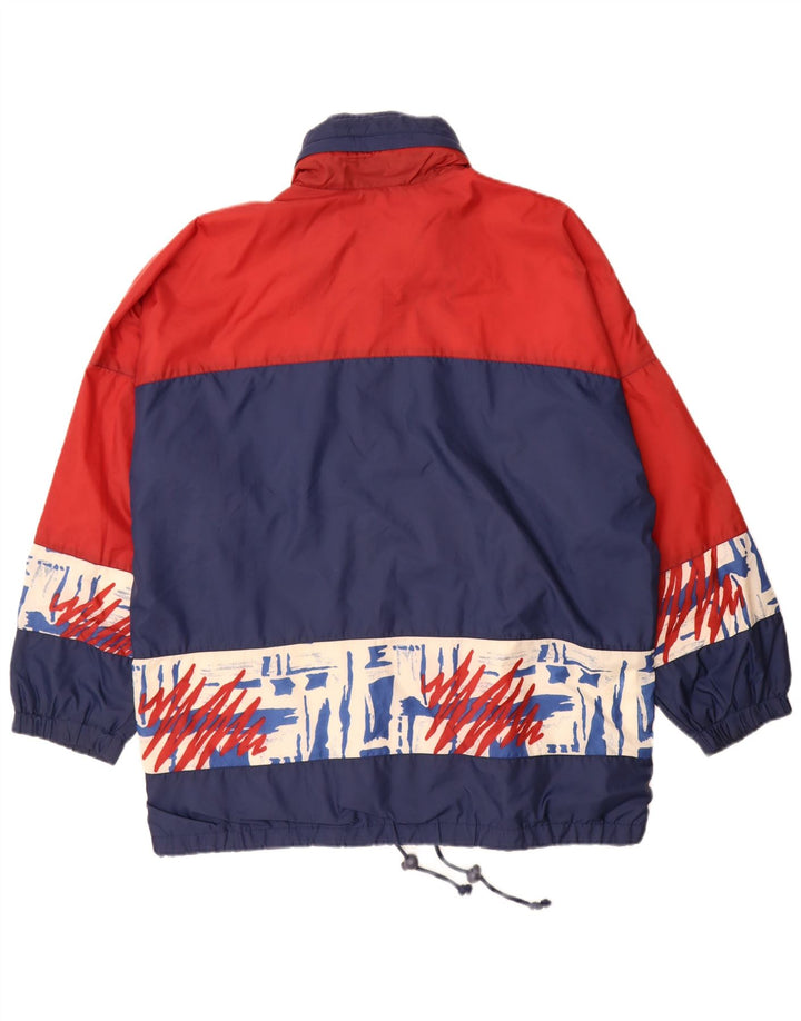 Vintage Herren Regenjacke UK 42 XL Marineblau Farbblock