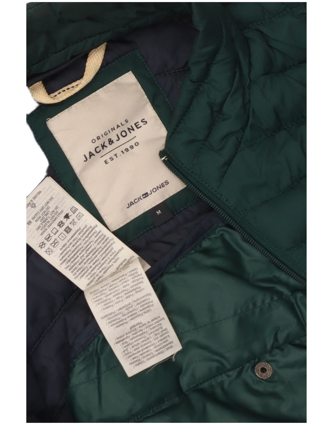JACK & JONES Herren Wattierte Jacke UK 38 Mittelgrünes Polyester