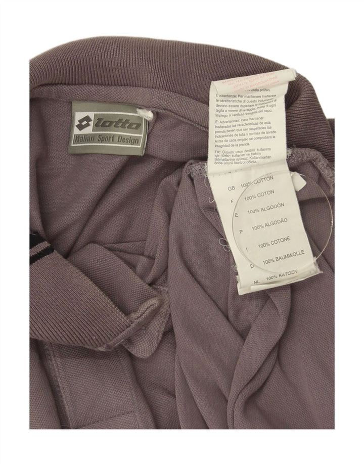 Lotto Herren-Langarm-Poloshirt, klein, graue Baumwolle