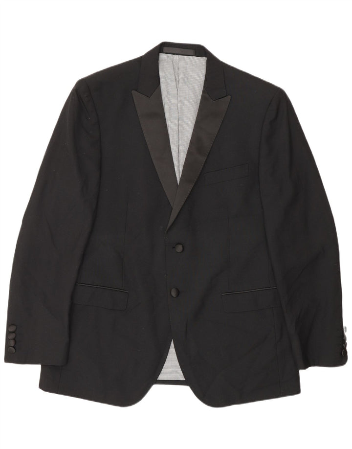 Marks & Spencer Herren-Blazer mit 2 Knöpfen, Gr. 42, Größe L, Schwarz, Polyester