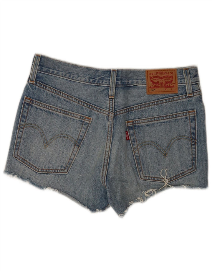 Levi's Damen 501 Distressed Denim Shorts W26 Small Blaue Baumwolle