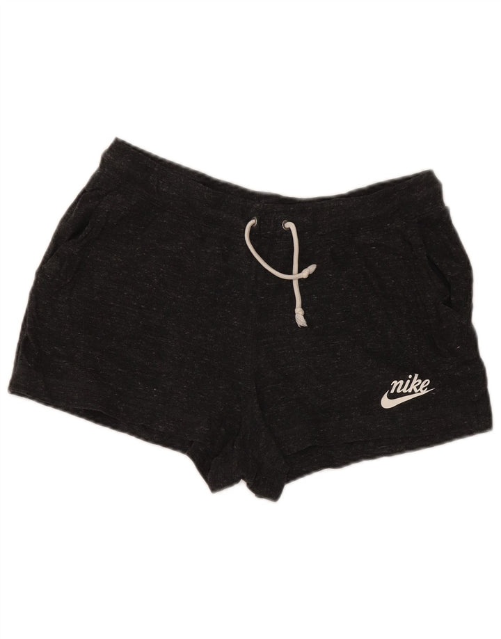 NIKE Damen Sportshorts UK 16 Large Graue Baumwolle