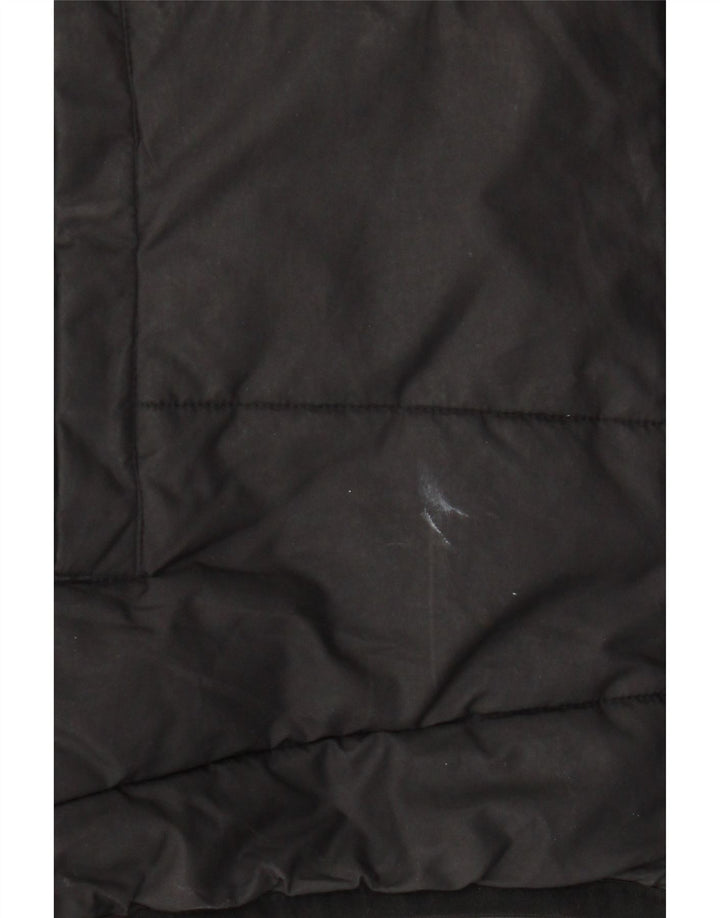 Adidas Jungen wattierte Jacke mit Kapuze, 11–12 Jahre, schwarzes Polyester
