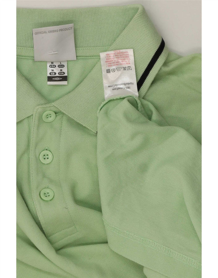 Umbro Herren-Poloshirt aus mittelgrüner, gestreifter Baumwolle