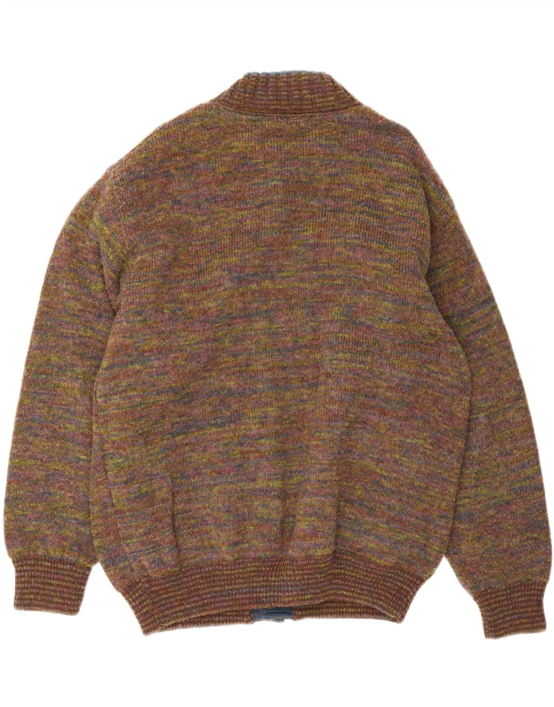 Vintage Herren Strick Bomberjacke UK 42 XL Mehrfarbig gefleckte Wolle